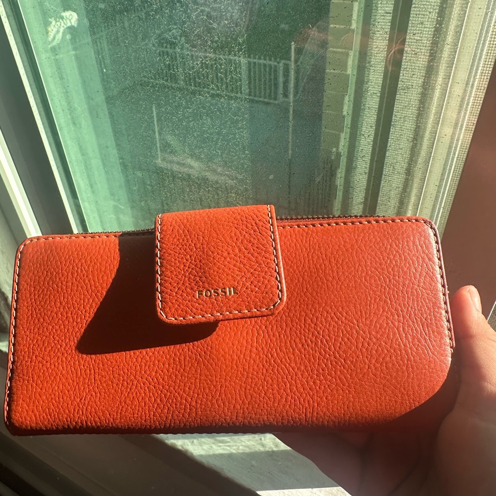 Fossil Burnt Red Clay Leather Wallet